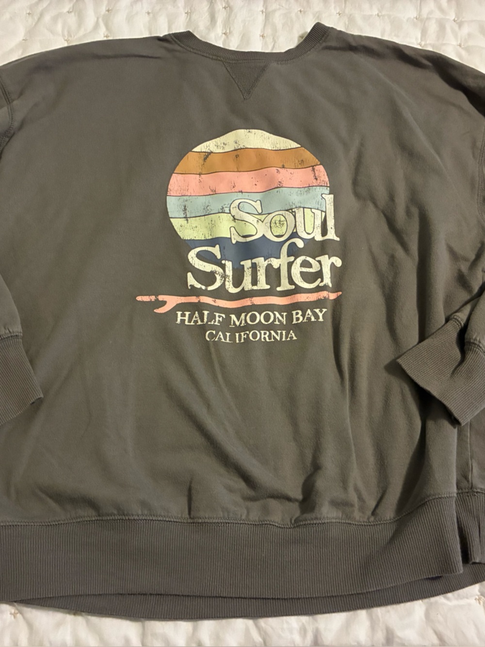 Soul Surfer Half Moon Bay Graphic Sweatshirt - Olive Green